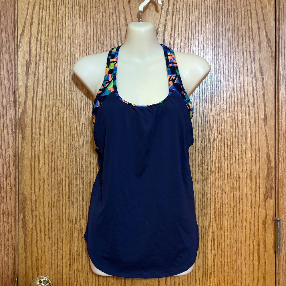 TYR Durafast Lite/ultralite Active ladies navy sm. swim top